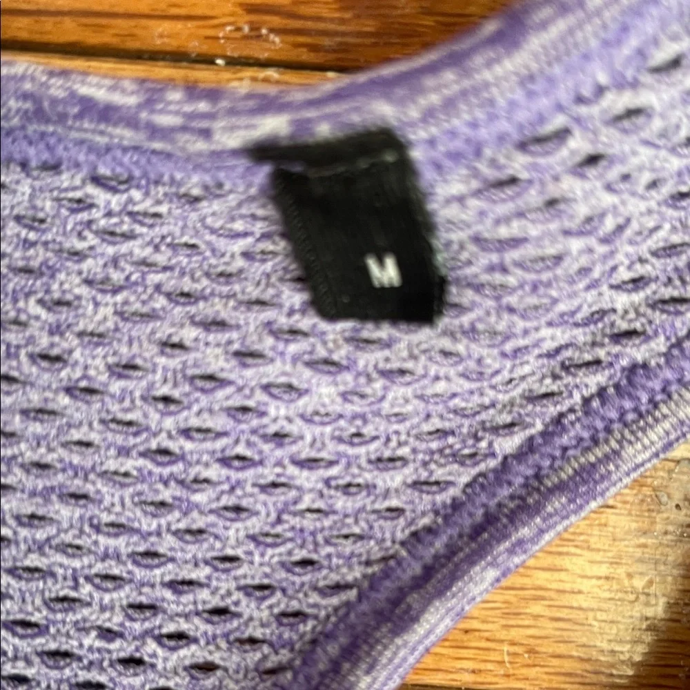 Seamless Heathered Purple Sports Bra - Picture 2 of 5